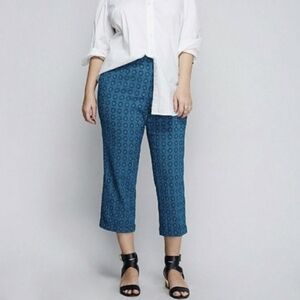 NWT Lane Bryant Cropped Pant Cuffed Straight Fit Stretchy The Sophie Blue 14